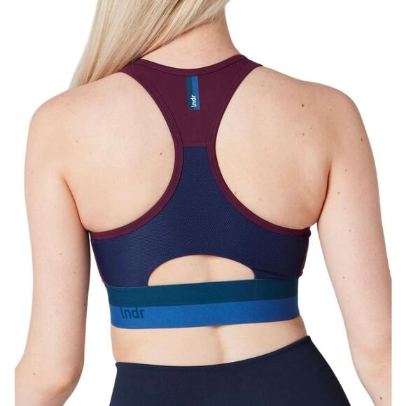 LNDR Spar Sports Bra BlackBerry Purple Blue Small - Picture 2 of 7